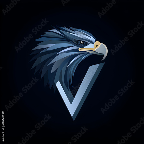 Abstract stylized animal head graphic design, possible logo photo