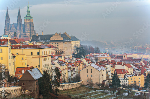 Obraz na płótnie Prague castle winter view background w salonie