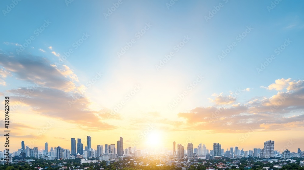Breathtaking Sunset Over Urban Skyline with High-Rise Buildings and Warm Sky in Cityscape View Captured at Dusk Perfect for Aesthetic and Inspirational Themes Breathtaking Sunset Over Urban Skyline with High-Rise Buildings and Warm Sky in Cityscape View Captured at Dusk Perfect for Aesthetic and Inspirational Themes