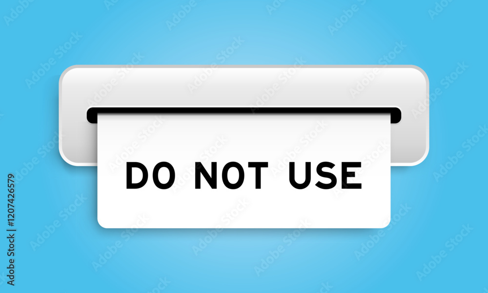 White coupon banner with word do not use from machine on blue color background White coupon banner with word do not use from machine on blue color background