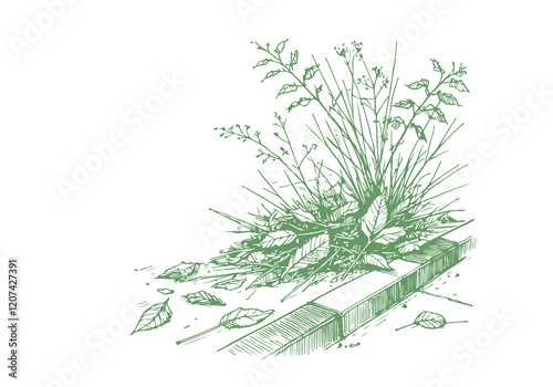 Dry Leaf Waste Hand Drawn Sketch Illustration Sketch
