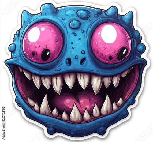 chibi monster design with a pure white background for t-shirt printing