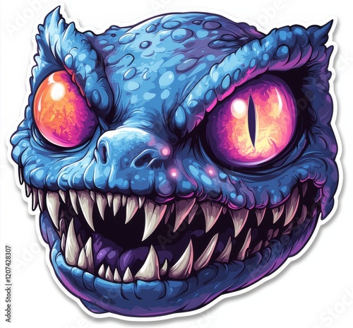 chibi monster design with a pure white background for t-shirt printing