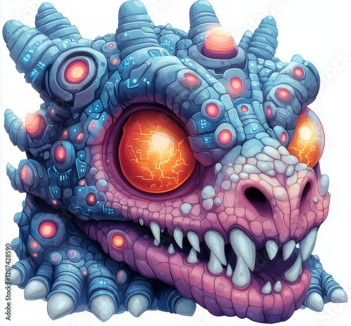 chibi monster design with a pure white background for t-shirt printing