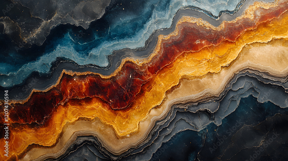 a painting of a wave of orange and blue a painting of a wave of orange and blue