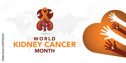 National Kidney month observed annually in March to raise awareness about kidney disease. Vector illustration.
