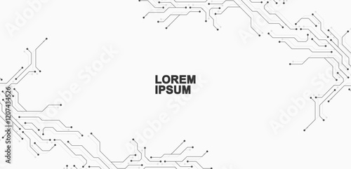 Circuit board digital abstract background. Motherboard technology texture design. AI semiconductor and computer processor on tech bg. Vector illustration