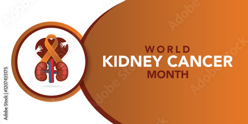National Kidney month observed annually in March to raise awareness about kidney disease. Vector illustration.
