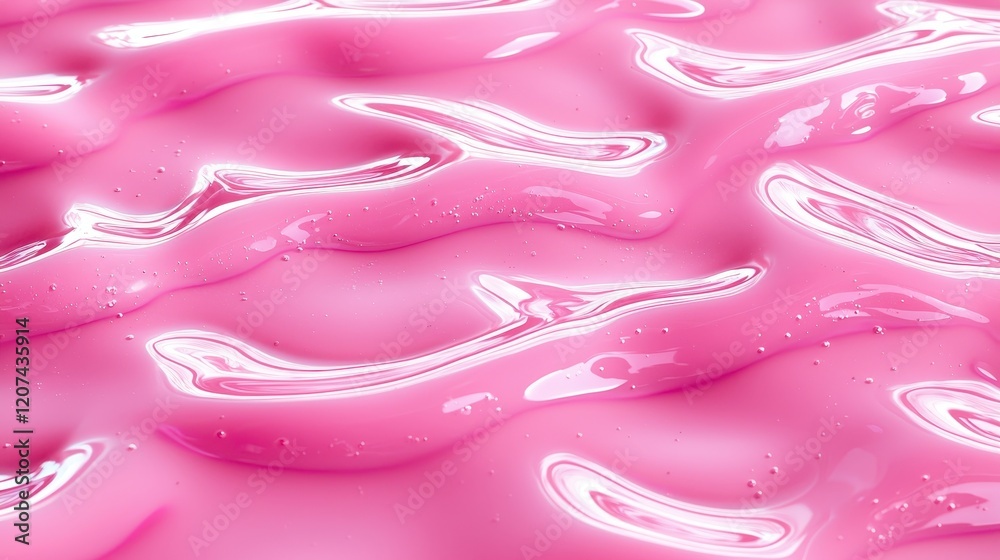Obraz premium Abstract Pink Gel Texture Background Swirling Cosmetic Cream Shiny Liquid