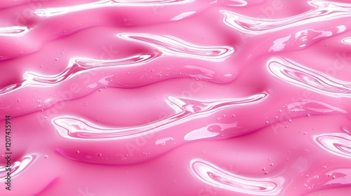 Abstract Pink Gel Texture Background Swirling Cosmetic Cream Shiny Liquid