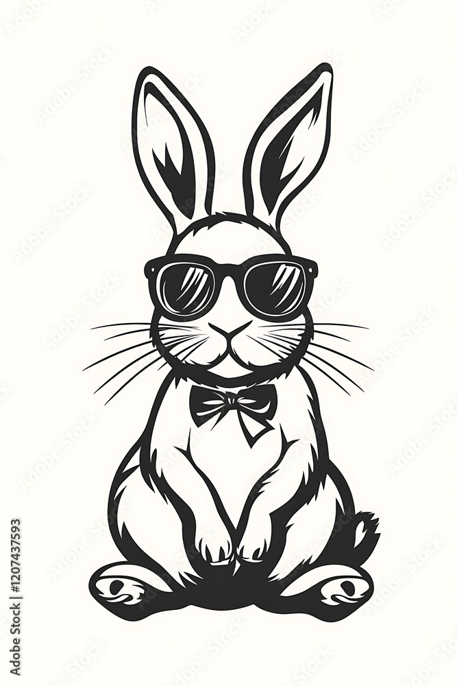 Cool rabbit wearing sunglasses and bow tie. Cool rabbit wearing sunglasses and bow tie.