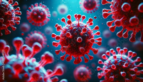 Close up virus under microscope, Microscope virus close up. 