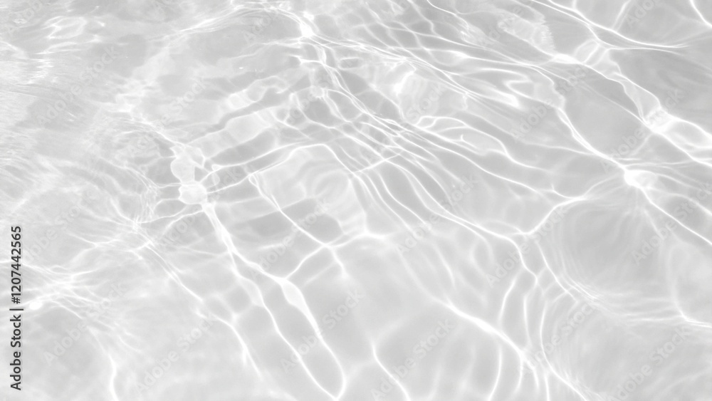 Closeup of desaturated transparent clear calm water surface texture with splashes and bubbles. Trendy abstract nature background. White-grey water waves in sunlight in a soft minimal aesthetic style Closeup of desaturated transparent clear calm water surface texture with splashes and bubbles. Trendy abstract nature background. White-grey water waves in sunlight in a soft minimal aesthetic style