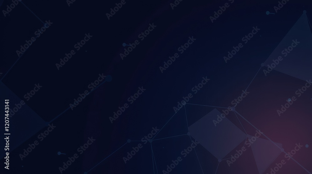 Obraz premium view of a digital background perfect for tech processes, AI, data transfer, and digital storage; top-down perspective with a focus on geometric shapes and data streams