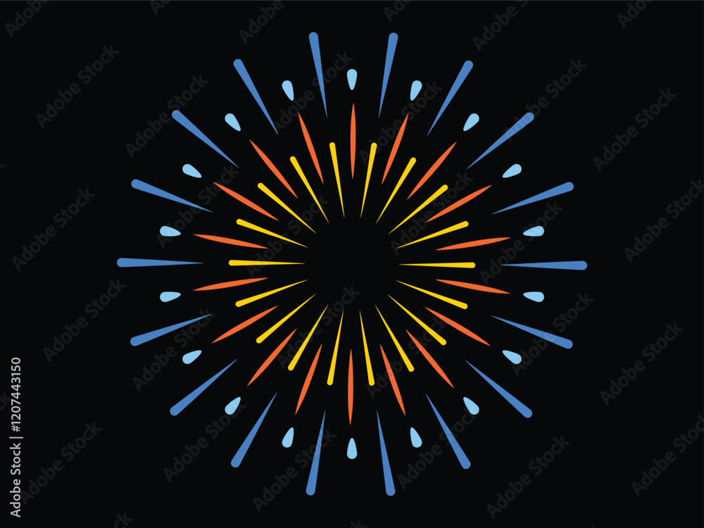 Colorful exploding festival fireworks, Fireworks colorful icon