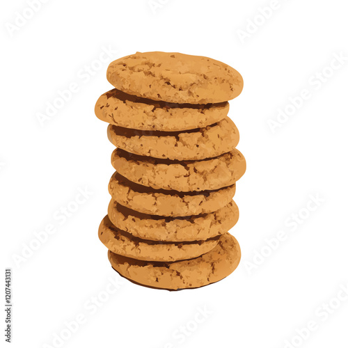 A stack of cookies on a white background isolate vector illustration (3)