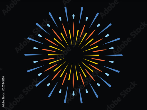Colorful exploding festival fireworks, Fireworks colorful icon