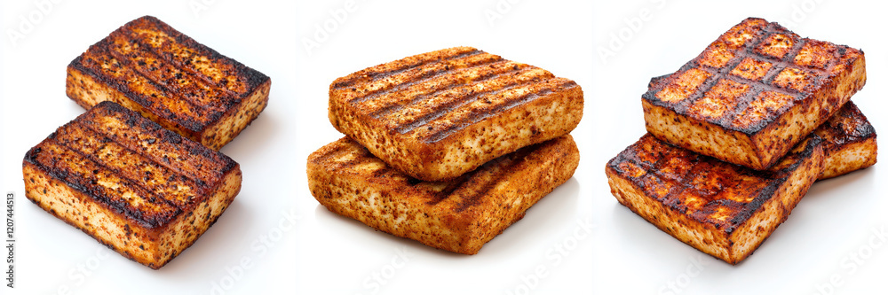 Grilled tofu steaks with smoky flavor, perfect for healthy meals Grilled tofu steaks with smoky flavor, perfect for healthy meals
