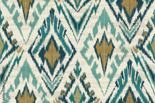 ikat embroidery motifs, ethnic ikat motif patterns photo