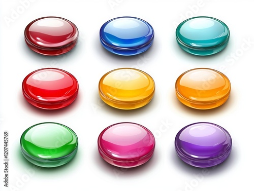 Free Download Transparent cutouts of vibrant, shiny spheres organized in a grid. - GFXLoad