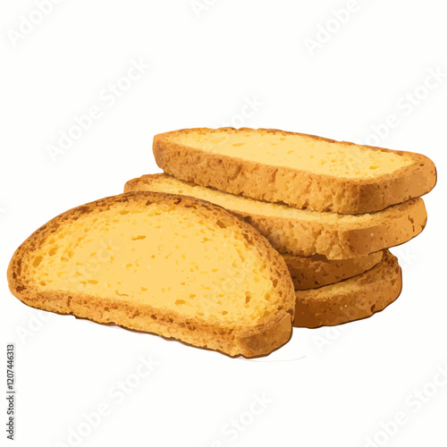 Delicious homemade bread vector illustration (1)