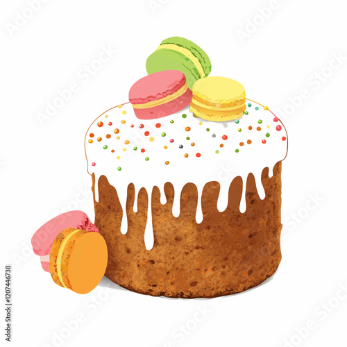Food for Easter isolated on white background vector illustration (4)