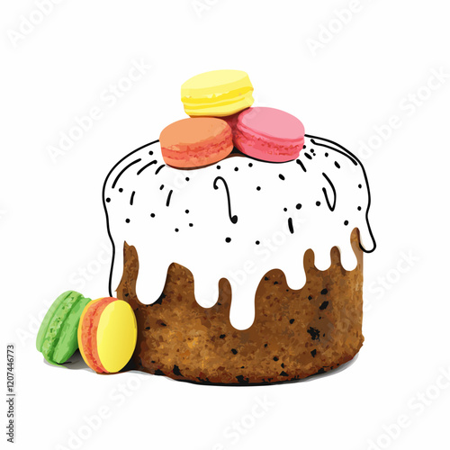 Food for Easter isolated on white background vector illustration (3)