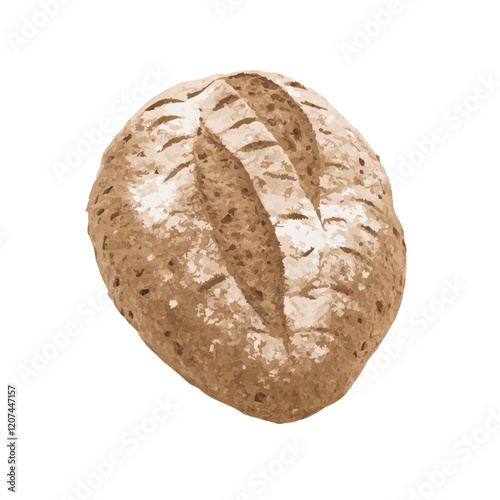 Fresh breads flour white cut vector illustration (4)