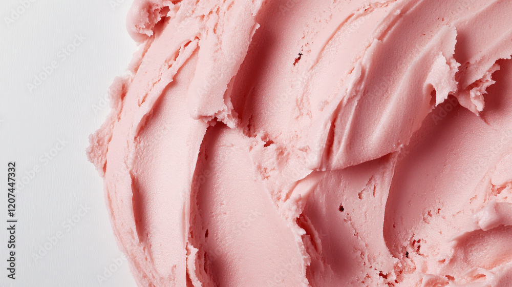 Creamy Pink Ice Cream Close-Up with Smooth Texture and Swirls Showcasing a Delicious Sweet Treat Perfect for Summer Desserts and Refreshing Indulgence