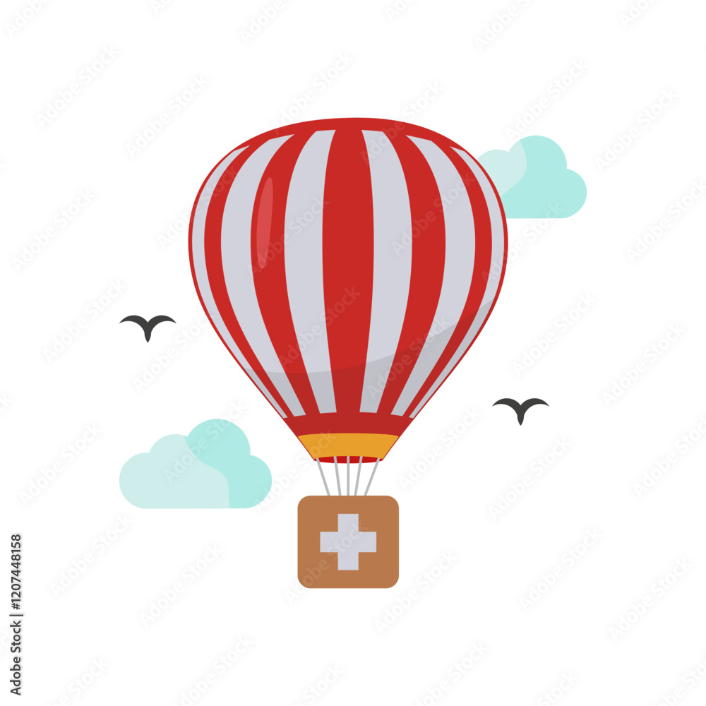 Naklejka premium Humanitarian Aid Vector Illustration