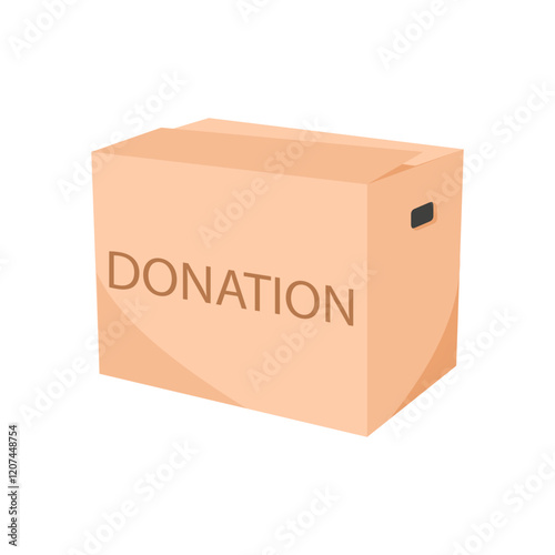 Donation Cardboard Box Vector Illustration