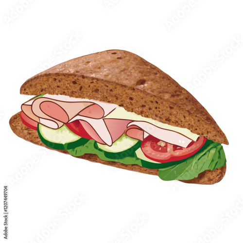Sandwich on white background vector illustration (1)