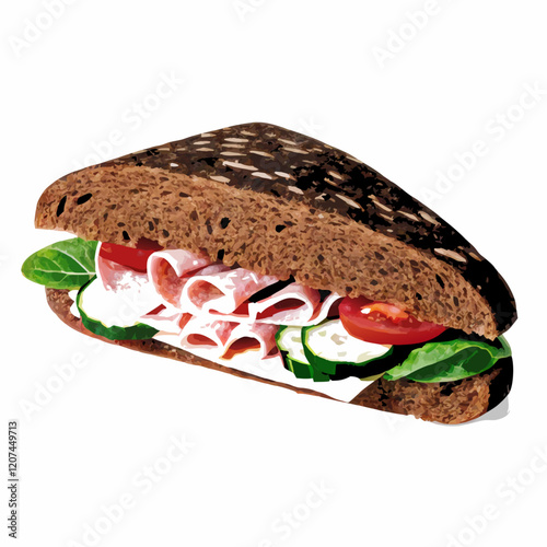 Sandwich on white background vector illustration (2)