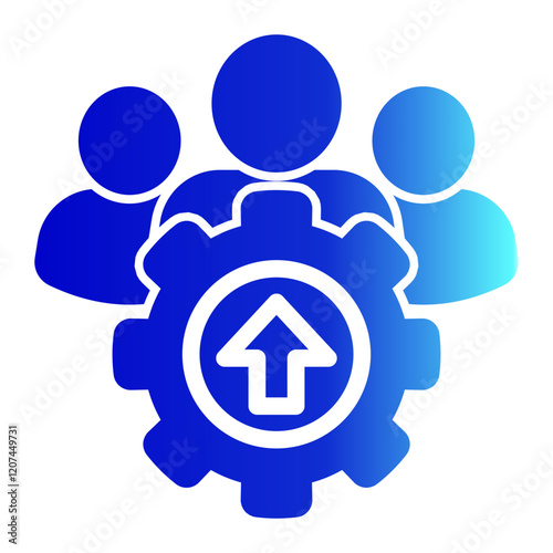 Teamwork Icon Glyph Gradient Style