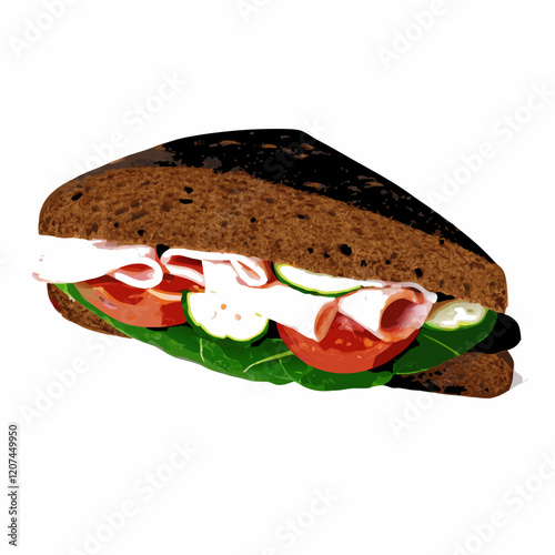 Sandwich on white background vector illustration (3)