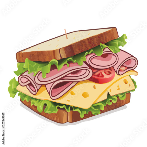 Sandwich on white vector illustration (1)