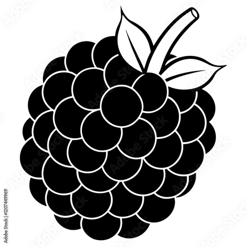 Minimalist Blackberry Vector Art