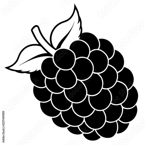Minimalist Blackberry Vector Art