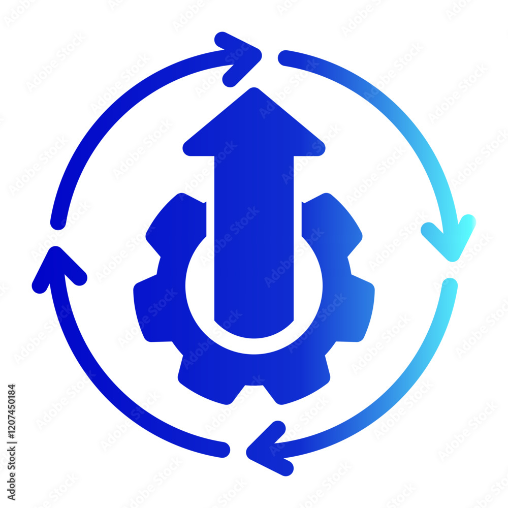 Process Improvement Icon Glyph Gradient Style Process Improvement Icon Glyph Gradient Style