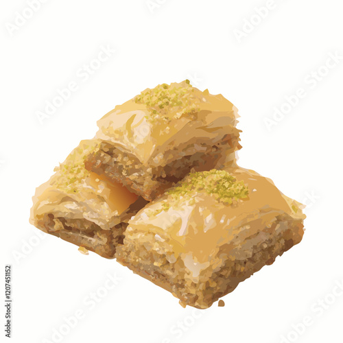 Tasty turkish delight isolated on white vector illustration (1)