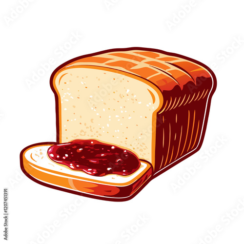 Vector bread illustration jam food breakfast isolated snack (3)