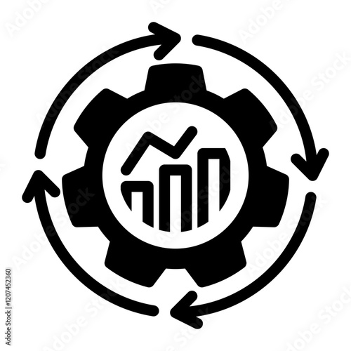 Business Continuity Icon With Mixed Style (Solid and Line) photo