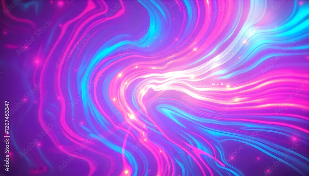 Fototapeta premium Background featuring a vibrant hologram with swirling patterns in red, blue, and pink colors, creating a dynamic and futuristic atmosphere.