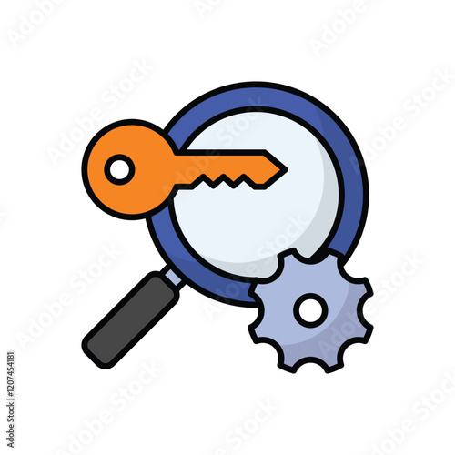 Keyword Solution vector icon