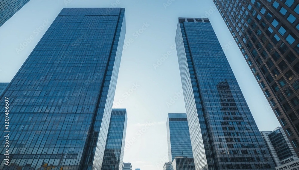 Reflective Skyscrapers and Modern Business Office Buildings. Reflective Skyscrapers and Modern Business Office Buildings.