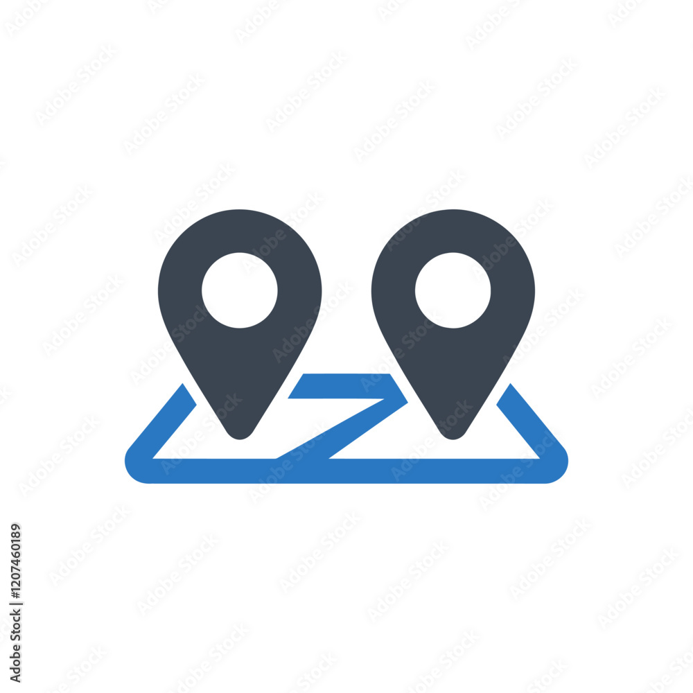 Dual Location Pin Icon Dual Location Pin Icon