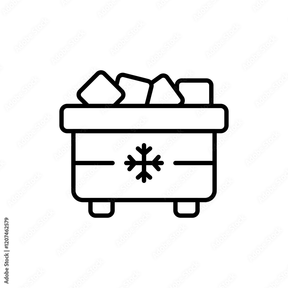 Ice box outline icons, minimalist vector illustration ,simple transparent graphic element .Isolated on white background Ice box outline icons, minimalist vector illustration ,simple transparent graphic element .Isolated on white background