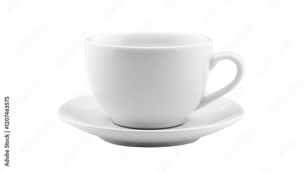 A simple yet elegant white coffee cup with a saucer, isolated on a transparent background, perfect for showcasing beverages or table settings. A simple yet elegant white coffee cup with a saucer, isolated on a transparent background, perfect for showcasing beverages or table settings.