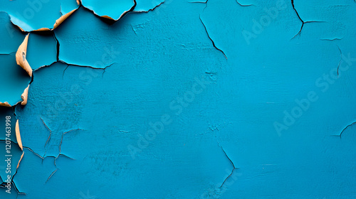 A wall with a large crack in the middle of it, the wall is blue in color. The crack is quite noticeable and runs from the top to the bottom of the wall