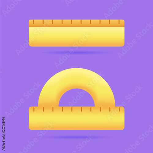 3D REALISTIC RULLER ICON ILLUSTRATION
